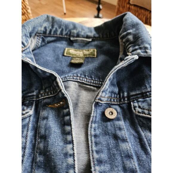 EDDIE BAUER WOMENS DARK BLUE JEAN DENIM JACKET SMALL 100% COTTON VTG - Picture 3 of 14